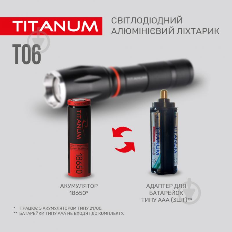 Светодиодный фонарик TITANUM TLF-T06 300Lm 6500K черный - фото 8