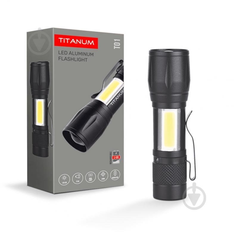 Світлодіодний ліхтарик TITANUM TLF-T01 120Lm 6500K чорний - фото 1