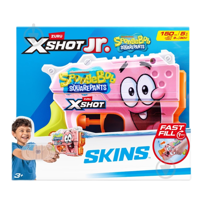 Бластер водный X-Shot Fast Fill Spongebob PINK 118199B - фото 1 Бластер водный X-Shot Fast Fill Spongebob PINK 118199B - фото 1