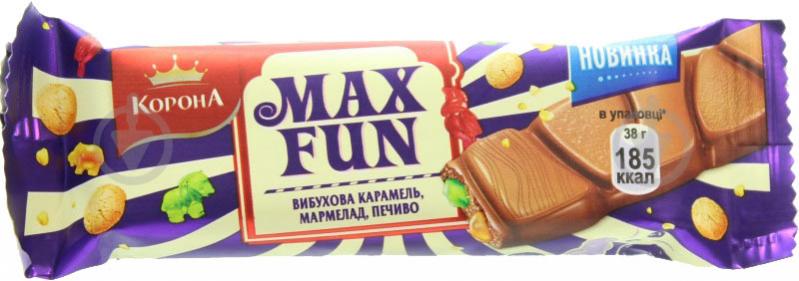 Шоколад Корона Max Fun со взрывной карамелью мармеладом и печеньем 38 г - фото 1