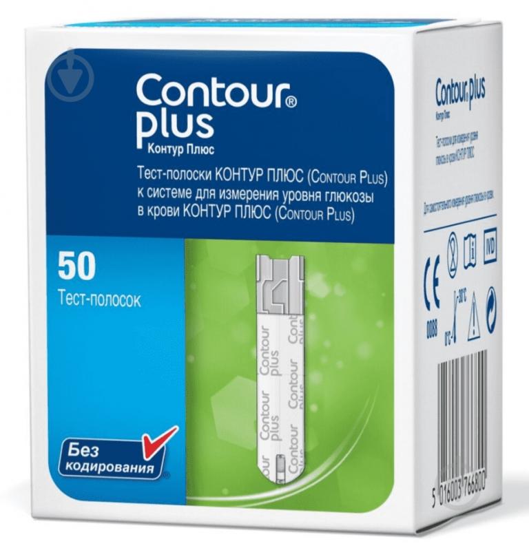 Тест-полоска Contour Plus для глюкометра №50 - фото 1