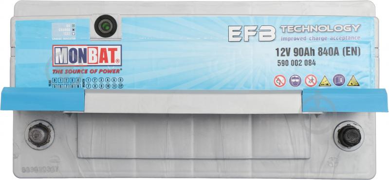Аккумулятор автомобильный Monbat EFB 90Ah 840A 12V «+» справа - фото 3