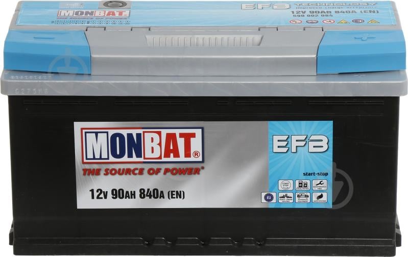 Аккумулятор автомобильный Monbat EFB 90Ah 840A 12V «+» справа - фото 2