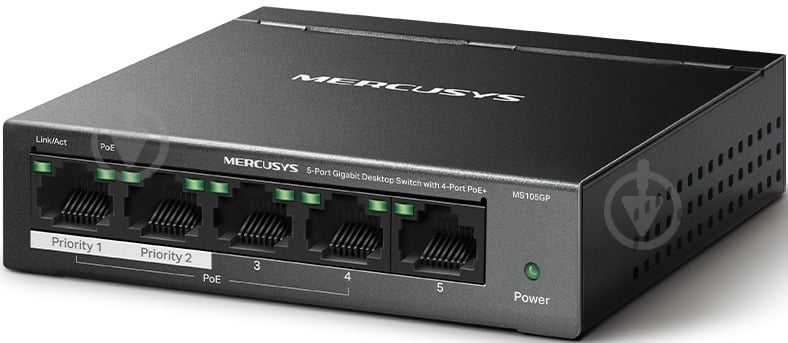 Коммутатор Mercusys MS105GP - фото 2 Коммутатор Mercusys MS105GP - фото 2