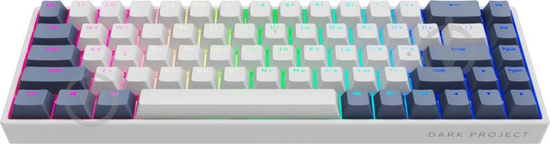 Клавіатура ігрова Dark Project One KD68B Mech. g3ms Sapphire ENG/UA/ru (DP-KD-68B-104700-GMT) white - фото 1