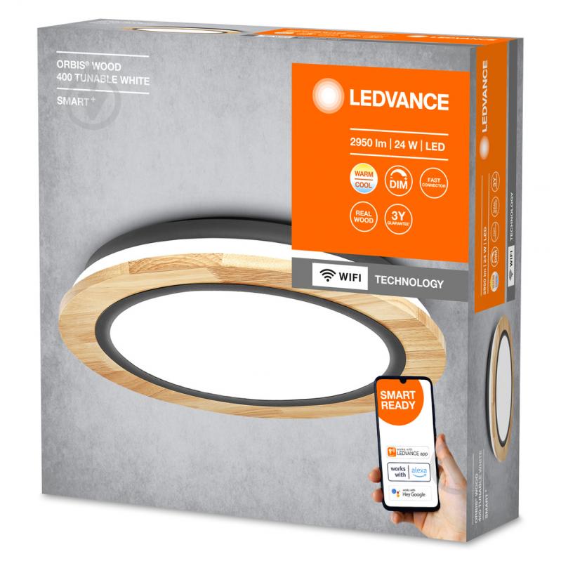 Светильник светодиодный Ledvance LED SMART WIFI ORBIS WOOD 40 см - фото 2