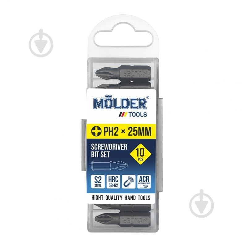 Набор бит Molder PH2x 25 мм 10 шт. MT7022510 - фото 1 Набор бит Molder PH2x 25 мм 10 шт. MT7022510 - фото 1