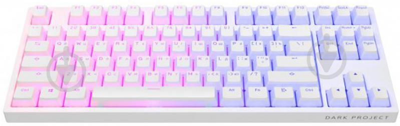 Клавіатура ігрова Dark Project KD87A Pudding Gateron Mechanical Cap Teal (DP-KD-87A-107700-GTC) white - фото 2