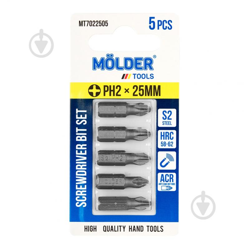 Набор бит Molder PH2x 25 мм 5 шт. MT7022505 - фото 1