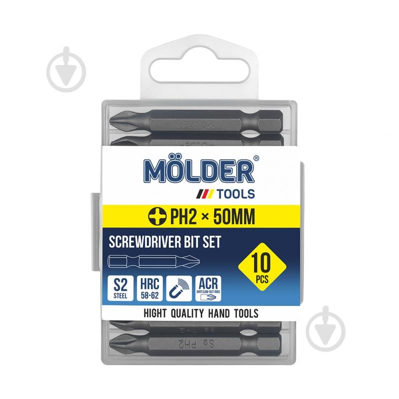 Набор бит Molder PH2x50 мм 10 шт. MT7025010 - фото 1 Набор бит Molder PH2x50 мм 10 шт. MT7025010 - фото 1