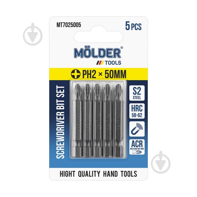 Набір біт Molder PH2x50 мм 5 шт. MT7025005 - фото 1