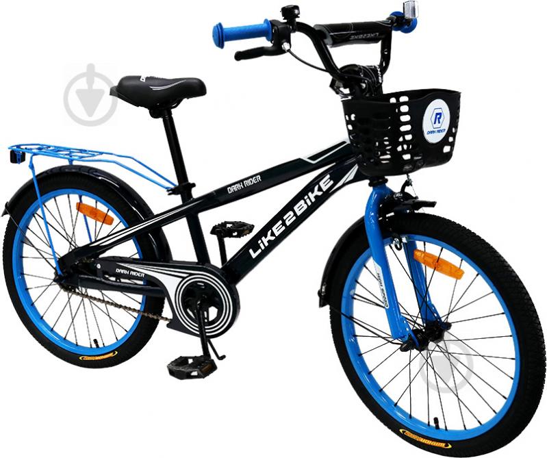 Велосипед дитячий Like2bike Dark Rider 20'' чорний із синім 202004 - фото 1