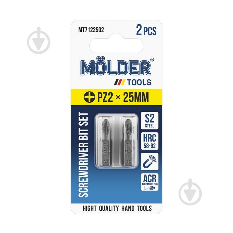 Набор бит Molder PZ2x25 мм 2 шт. MT7122502 - фото 1