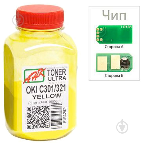 Тонер AHK OKI C301/321 50г +chip (1505328) yellow - фото 2
