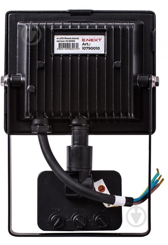Прожектор с датчиком движения E.NEXT e.LED.flood.stand.sensor.10.6000 10 Вт IP44 черный l0790010 - фото 3