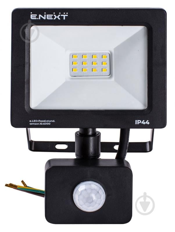 Прожектор с датчиком движения E.NEXT e.LED.flood.stand.sensor.10.6000 10 Вт IP44 черный l0790010 - фото 2