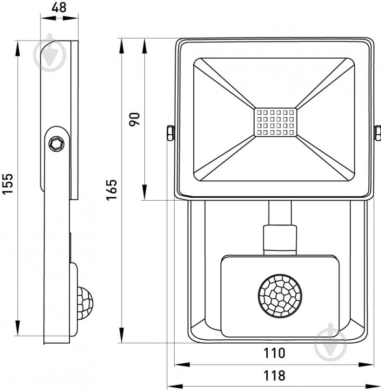 Прожектор с датчиком движения E.NEXT e.LED.flood.stand.sensor.20.6000 20 Вт IP44 черный l0790011 - фото 4 Прожектор с датчиком движения E.NEXT e.LED.flood.stand.sensor.20.6000 20 Вт IP44 черный l0790011 - фото 4