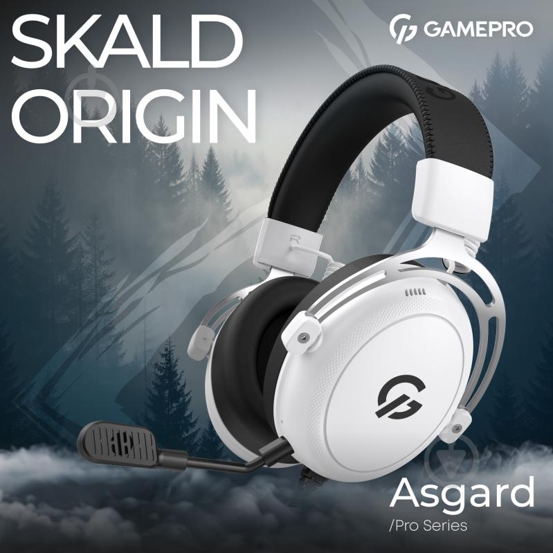 Гарнітура ігрова GamePro Asgard Skald Origin white (HS850W) - фото 8 Гарнітура ігрова GamePro Asgard Skald Origin white (HS850W) - фото 8