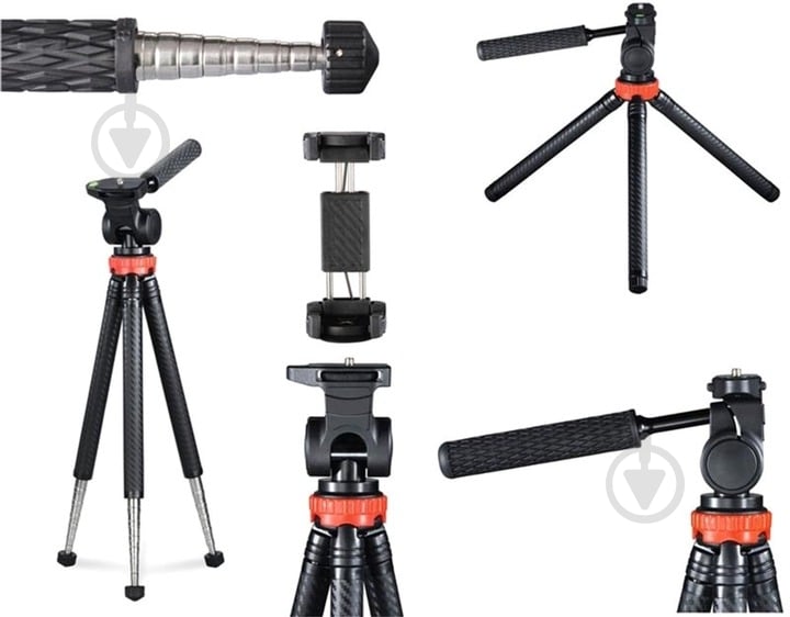 Штатив Hama Tripod для смартфонов 106 2D 25.5 -106 cм черный (00004631) - фото 11 Штатив Hama Tripod для смартфонов 106 2D 25.5 -106 cм черный (00004631) - фото 11