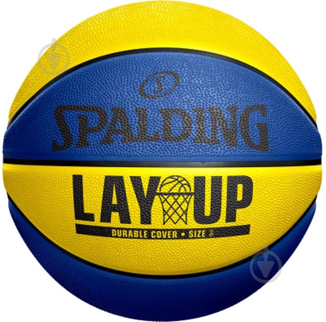 Баскетбольний м'яч Spalding LAY-UP 84553Z р. 5 синій із жовтим - фото 1