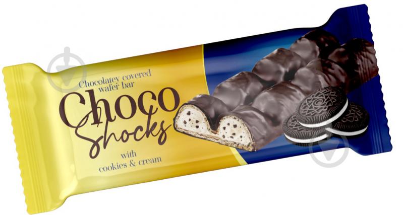 Батончик вафельний Choco-shocks Choco-shocks з крихтою печива 45 г - фото 1