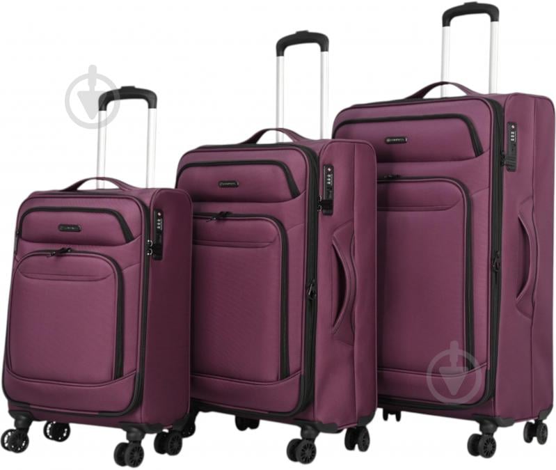 Чемодан Compass MS-3050 M 62 л фиолетовый - фото 2 Чемодан Compass MS-3050 M 62 л фиолетовый - фото 2