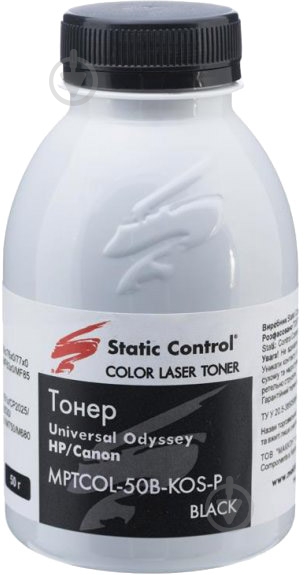 Тонер Static Control HP CLJ Enterprise Universal 50г (MPTCOL-50B-KOS-P) black - фото 1