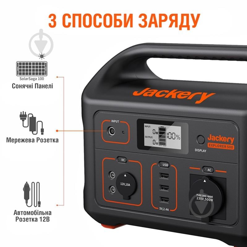 Зарядная станция Jackery Explorer 500EU (518 Вт·год) - фото 2