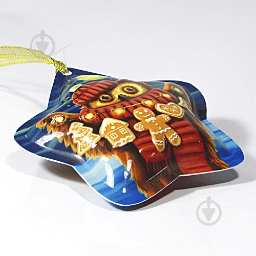 Ялинкова іграшка зірочка Сова 9 см - фото 2