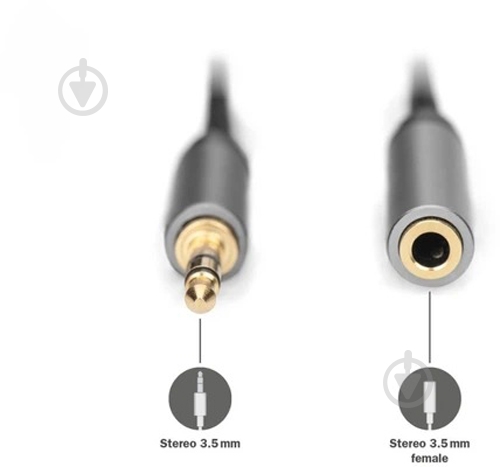Кабель Digitus Audio Extension 3.5 mm M/F 3 м черный (DB-510210-030-S) - фото 4