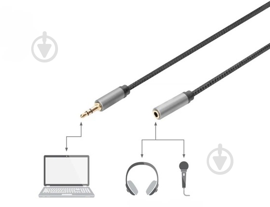 Кабель Digitus Audio Extension 3.5 mm M/F 3 м черный (DB-510210-030-S) - фото 3