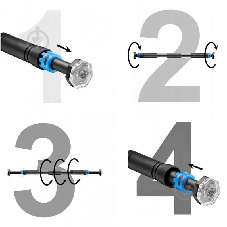 Турник дверной 4fizjo Турник раздвижной 4FIZJO 66-100 см 4FJ0600 15 см - фото 8