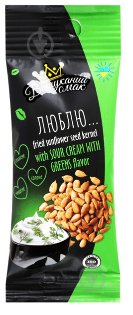 Насіння соняшника ВИШУКАНИЙ СМАК смажене зі смаком сметани з зеленню 50 г - фото 1