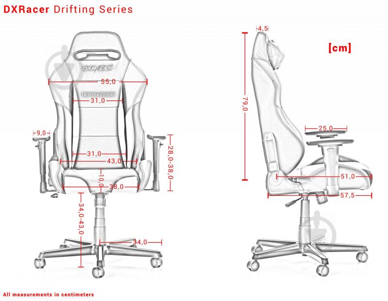 Крісло DXRacer CLASSIC OH/CA120/NW чорний/білий - фото 5