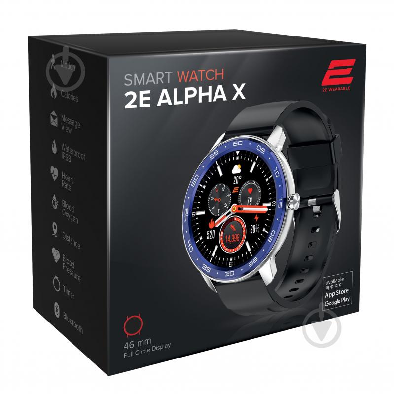 Смарт-годинник 2E Alpha X 46 mm silver/blue (2E-CWW30SLBL) - фото 3