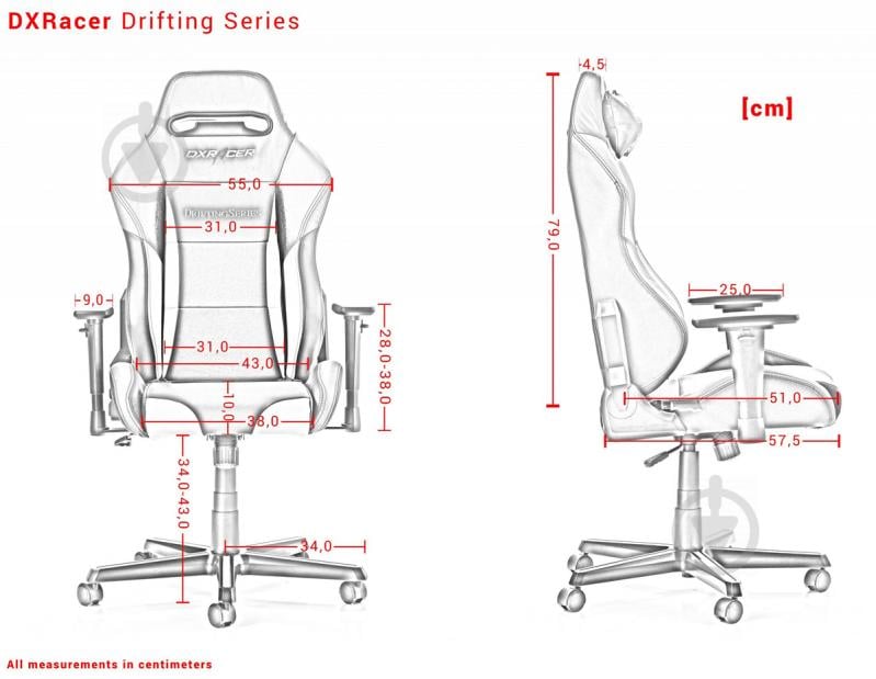 Кресло DXRacer CLASSIC OH/CE120/NW черный/белый - фото 7