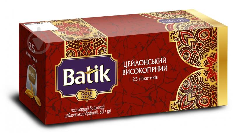 Чай черный Batik Gold цейлонский высокогорный 25 шт. 50 г - фото 1