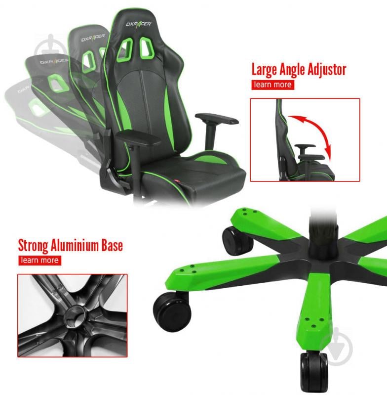 Кресло DXRacer FORMULA OH/FE57/NE черный/зеленый - фото 6