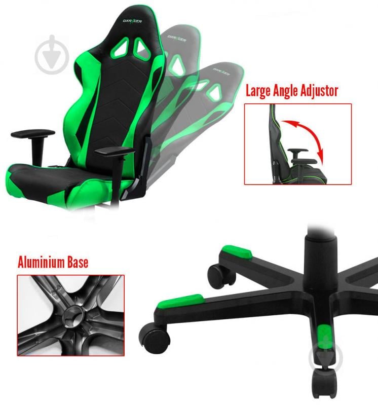 Кресло DXRacer FORMULA OH/FH00/NE черный/зеленый - фото 6