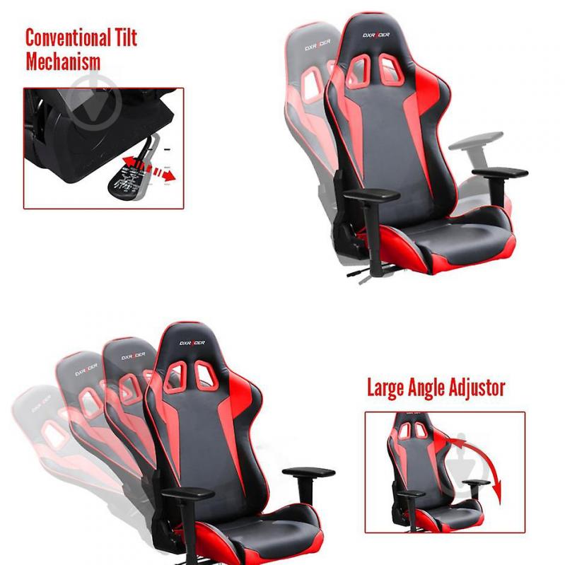 Крісло DXRacer FORMULA OH/FH00/NR чорний/червоний - фото 5