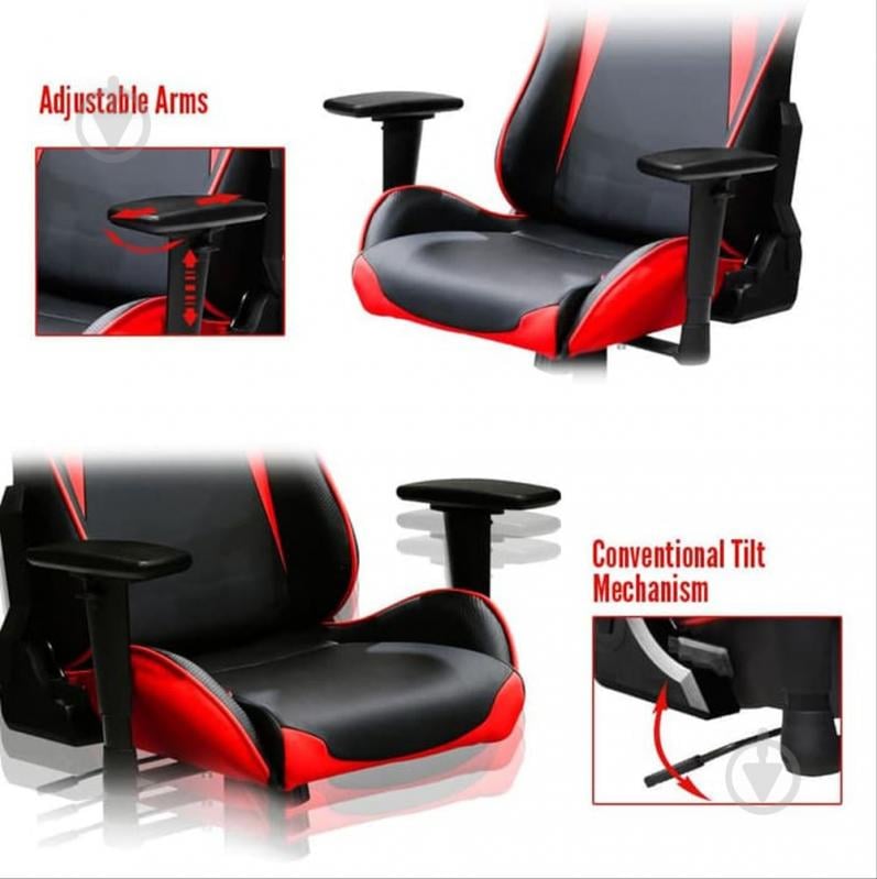 Крісло DXRacer FORMULA OH/FH00/NR чорний/червоний - фото 7