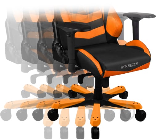 Кресло DXRacer IRON OH/IS166/NO черный/оранжевый - фото 7