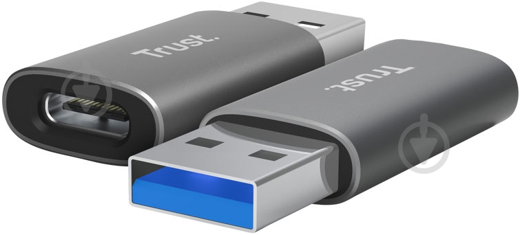 Адаптер Trust USB-C - USBA 3.2 2 шт сірий (25573_TRUST) - фото 1
