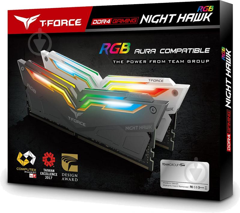 Оперативна пам'ять Team DDR4 SDRAM 32 GB (2x16GB) 3200 MHz (TF1D432G3200HC16CDC01) T-Force Night Hawk RGB Black - фото 4