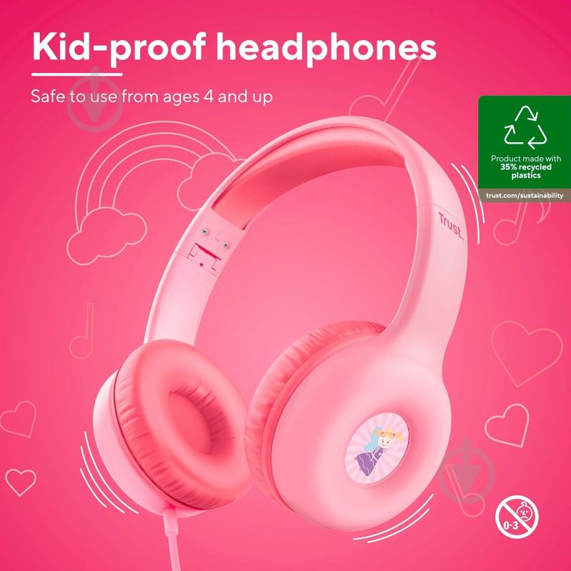 Навушники Trust Nouna Kids Headphones Mic pink (25277_TRUST) - фото 12