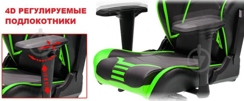 Кресло DXRacer RACING OH/RV131/NE черный/зеленый - фото 7