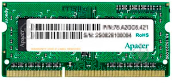 Оперативна пам'ять Apacer SODIMM DDR3 8 GB (1x8GB) 1600 MHz (AS08GFA60CATBGC) - фото 1