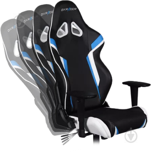 Крісло DXRacer RACING OH/RW288/NBW білий/блакитний/чорний - фото 2