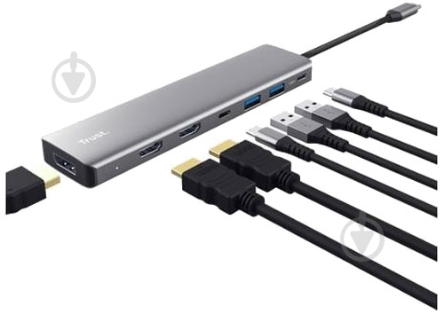 Адаптер Trust Dalyx 7in1 USB-C> 2xUSB-А 3.2/2xUSB-С/2xHDMI/Display Port (25661_TRUST) - фото 2