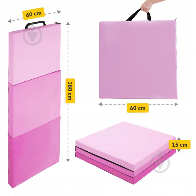 Мат гімнастичний 4fizjo 180x60x5 см складний 4FJ0572 Pink/Light Pink - фото 5